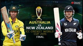 Live Cricket Score Australia vs New Zealand ICC Cricket World Cup 2015 Final at Melbourne, Australia 186/3 in 33.1 Overs: Australia are World Champions again